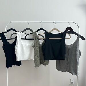 Crop Top and Knit Top Set (total 5): Small/Medium